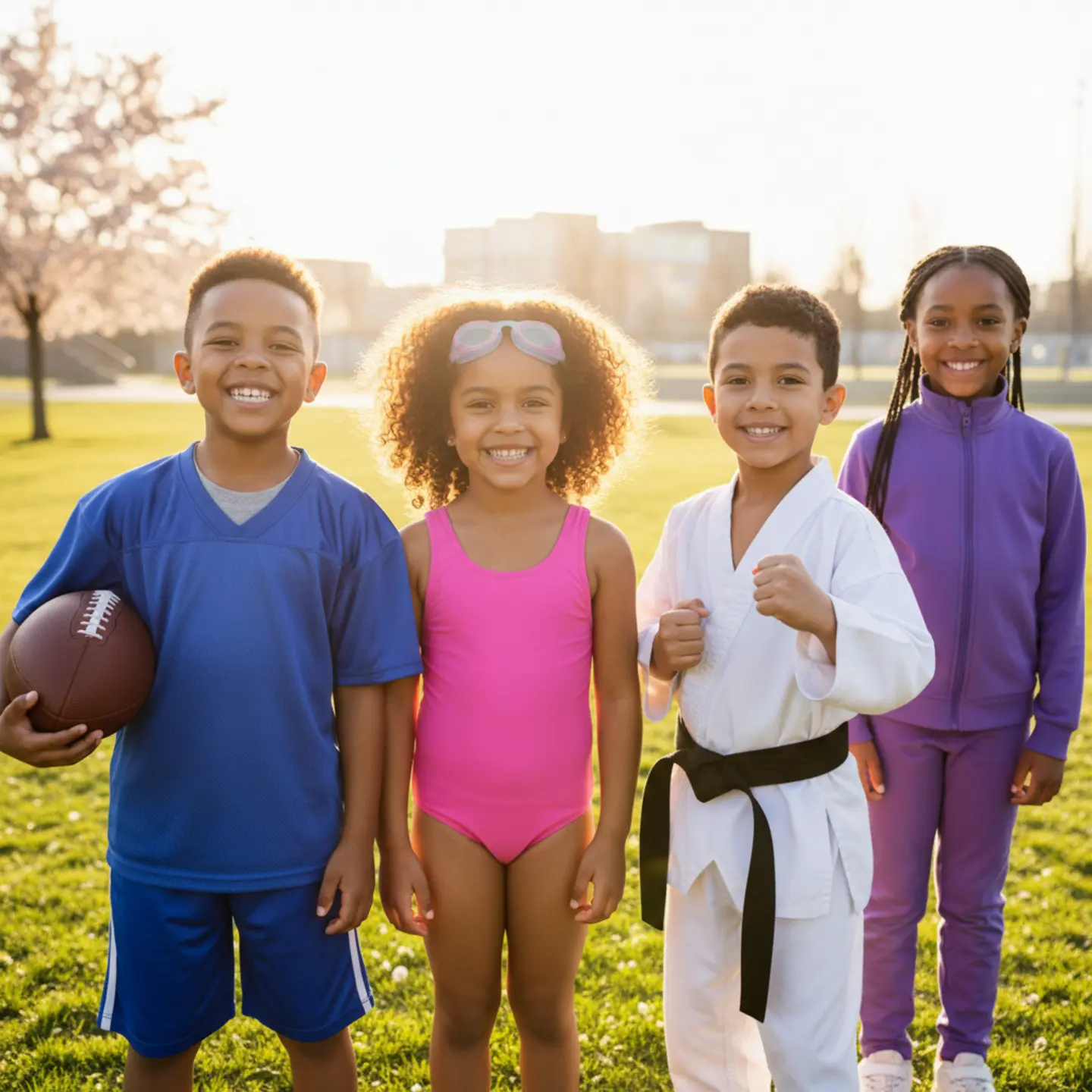 Glückliche Kinder beim Sport
